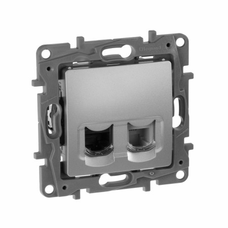 РОЗЕТКА RG11+RG45 КАТ. 5 UTP АЛЮМИНИЙ LEGRAND ETIKA (672452)