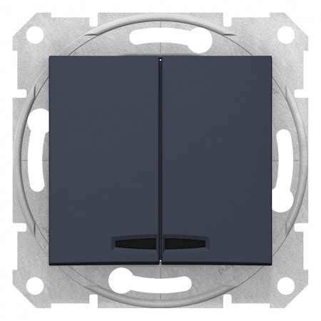 ДВОКЛАВІШНИЙ ВИМИКАЧ З ПІДСВІЧУВАННЯМ ГРАФІТ SEDNA Schneider Electric (SDN0300370)