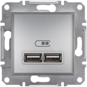 USB РОЗЕТКА 2,1A АЛЮМІНІЙ ASFORA Schneider Electric (EPH2700261)