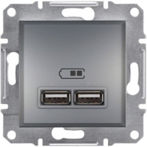 USB РОЗЕТКА 2,1A СТАЛЬ ASFORA Schneider Electric (EPH2700262)